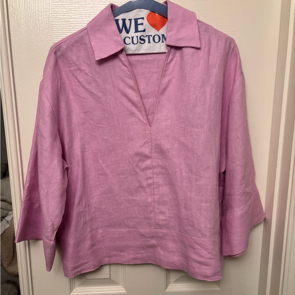 Banana Republic Light Pink Linen Top